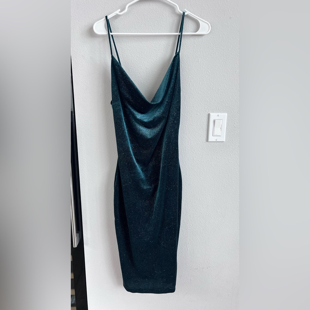 Lulu's Teal Backless Dress